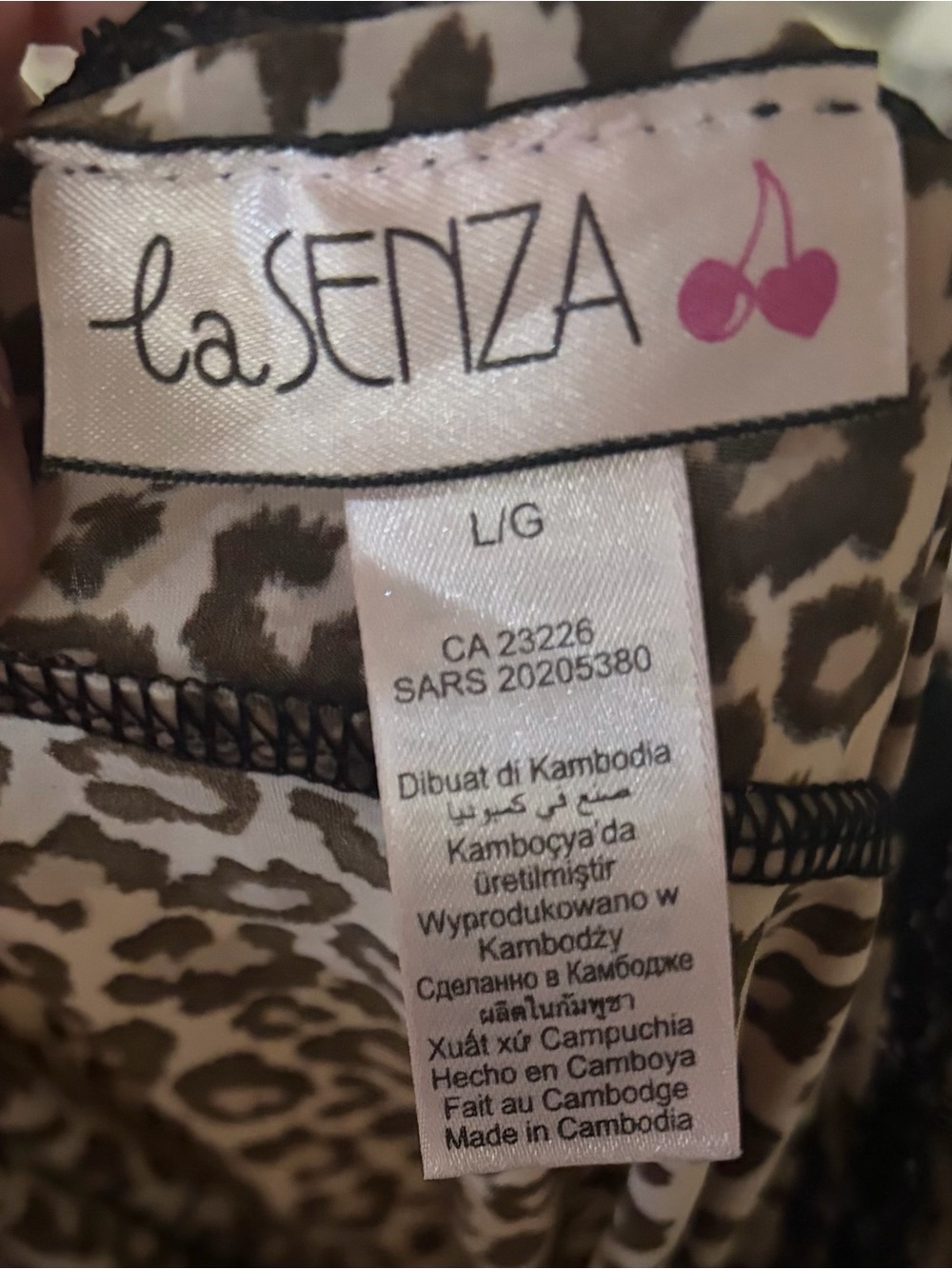 La Senza Leopard Print Lace Babydoll Chemise L Black Bow Y2K Lingerie - Picture 6 of 8